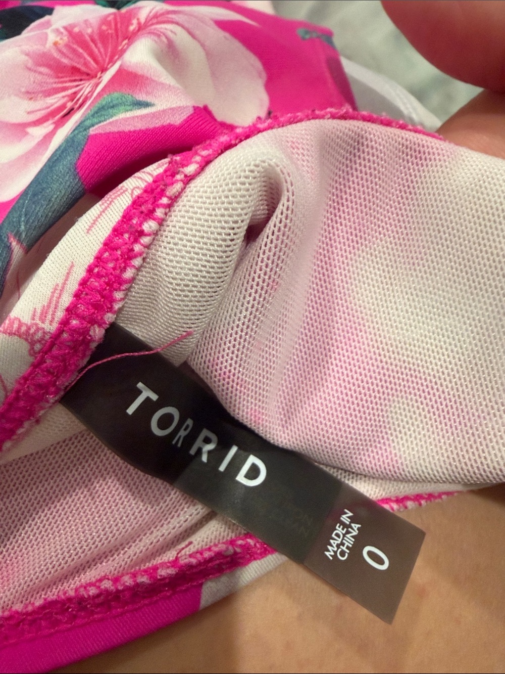 torrid Hot Pink Floral Swim Top - Picture 2 of 5